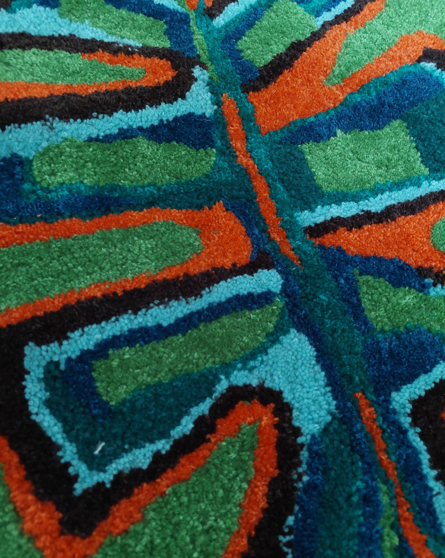Monstera Rug (green and orange)