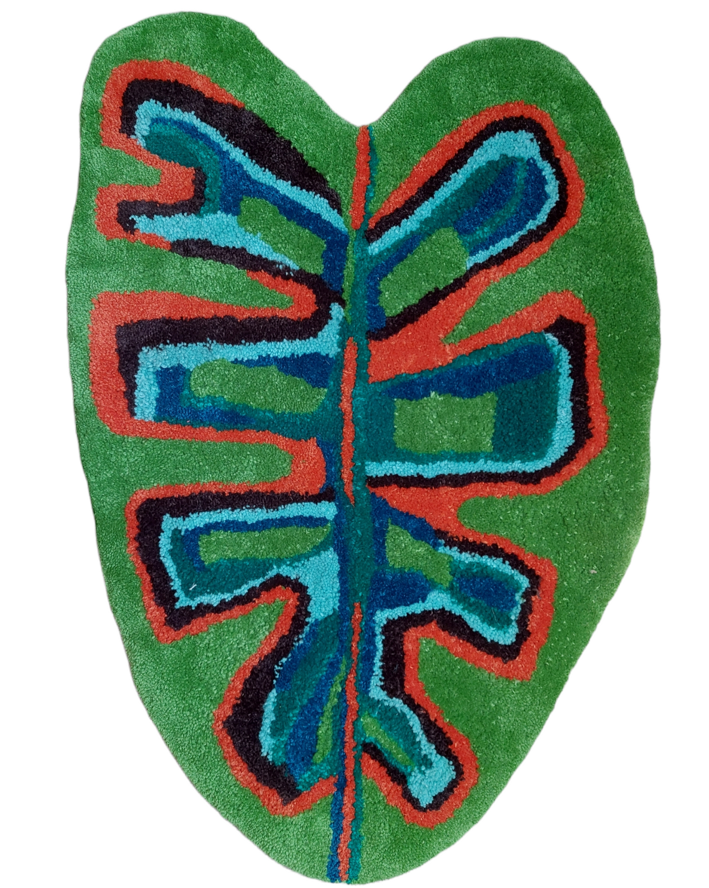 Monstera Rug (green and orange)