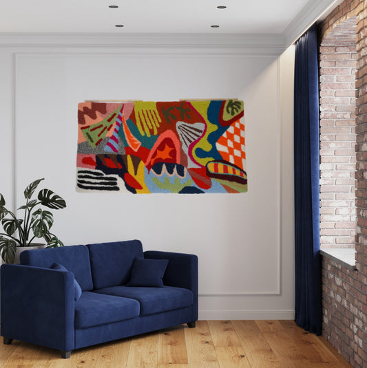 Graffiti stile wall rug
