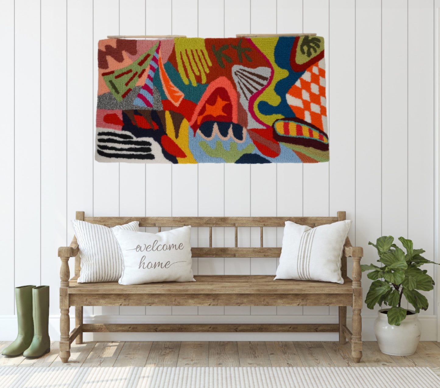 Graffiti stile wall rug