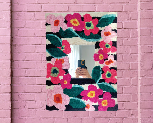 Flowers Punch Needle Mirror