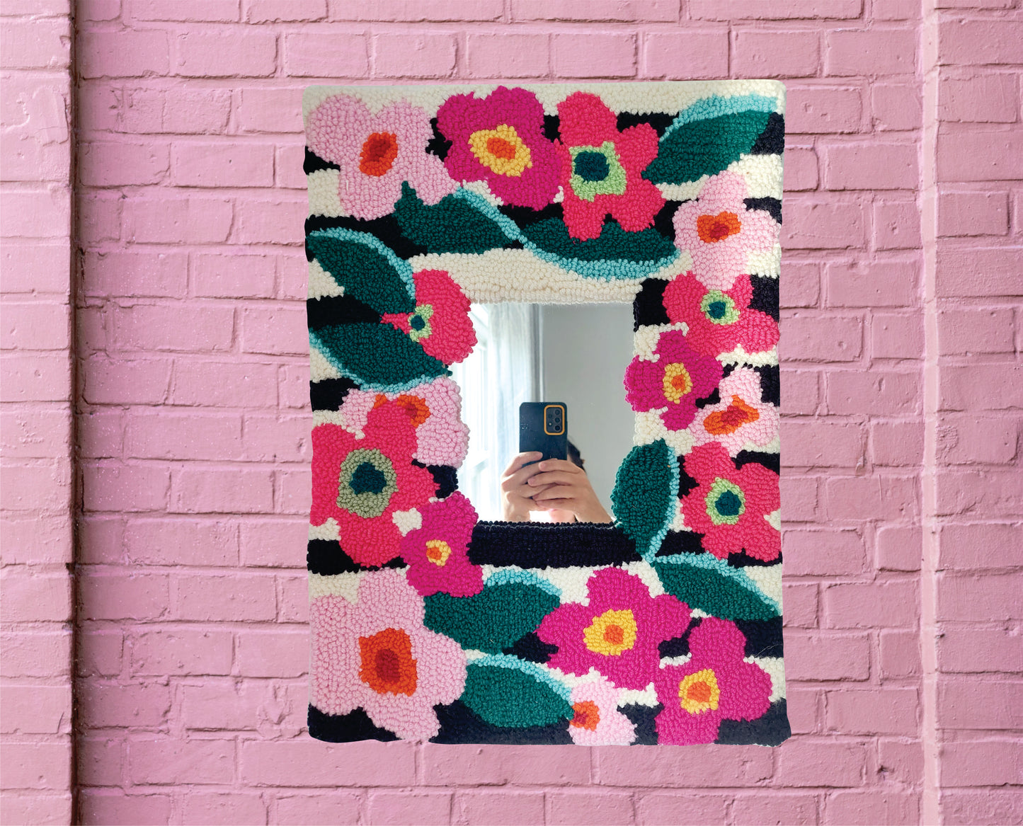 Flowers Punch Needle Mirror